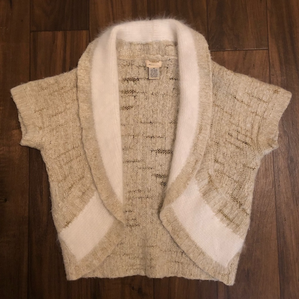 Anthropologie Sleeping on snow cropped cardigan M